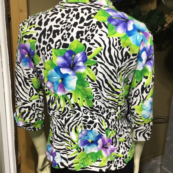 Erin London Zip Up Colorful Blazer - Picture 4 of 14